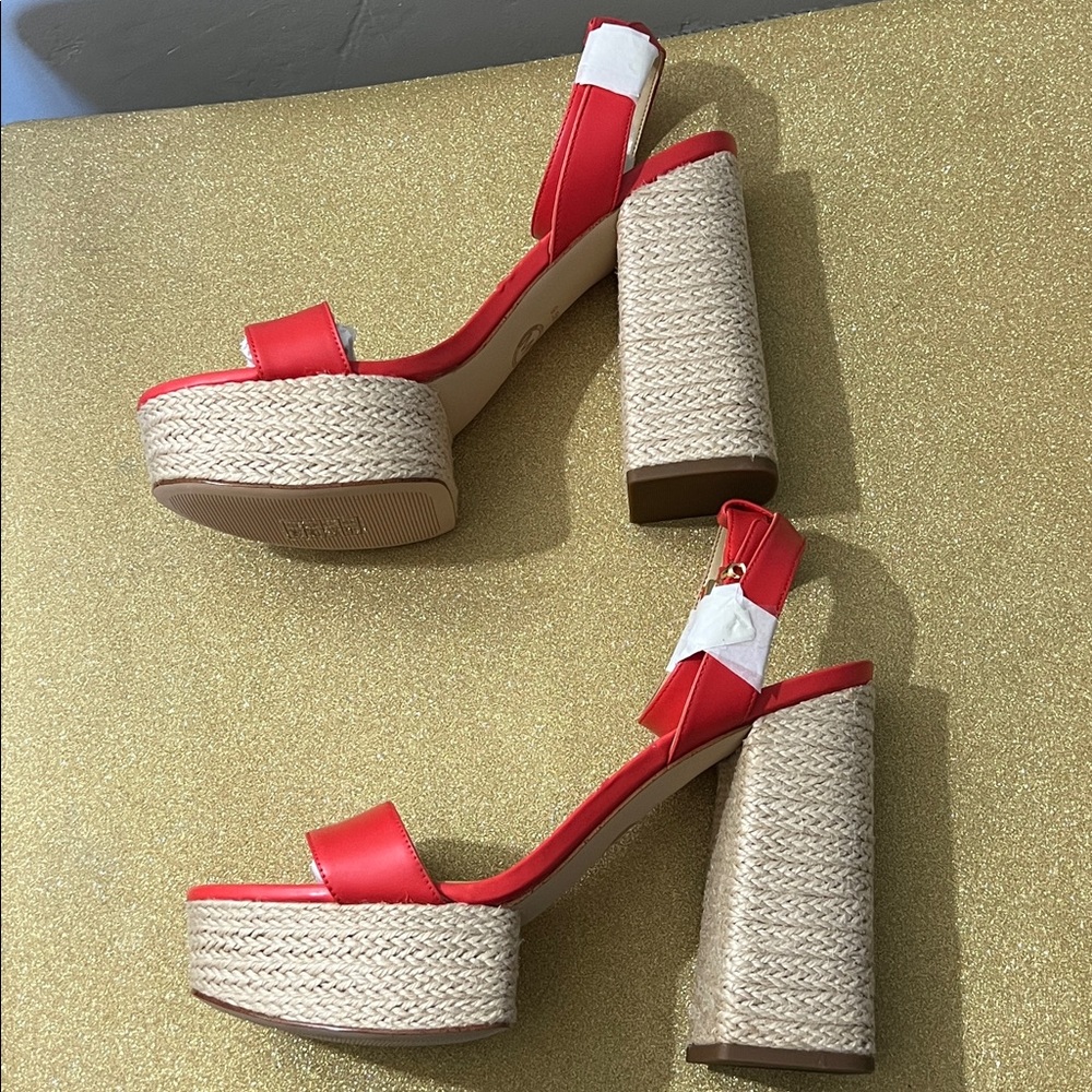 NIB Michael Kors Spiced Coral Ashton Platform Heels with Dust Bag - Picture 5 of 15